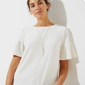 LOFT Velvet Bell Sleeve Top